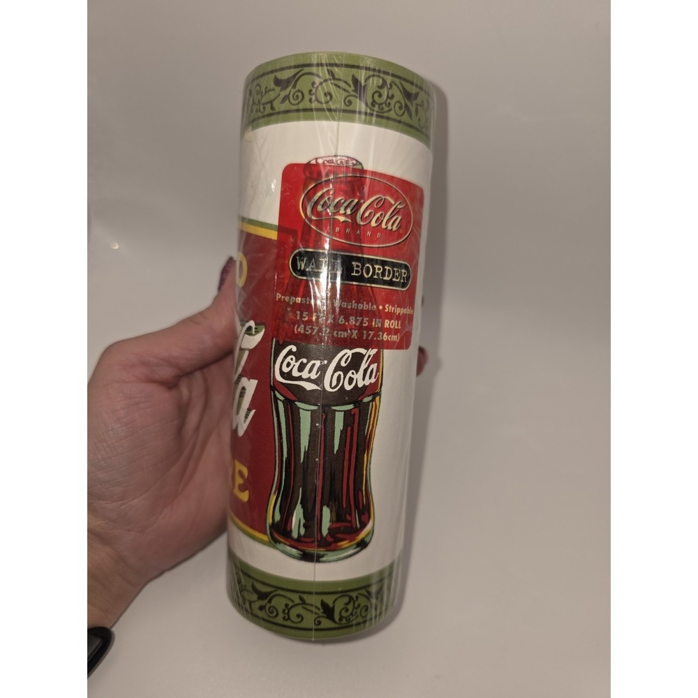 Coca Cola Bottles Wall Border Bottle/Sign Green Cream 15 'x 6.875" New Sealed